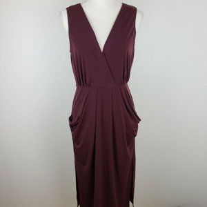 BCBGeneration Sleeveless Jersey Surplice Midi